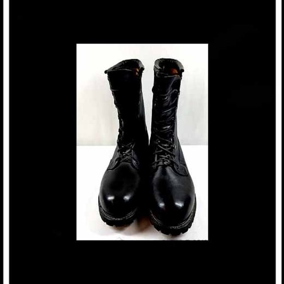 New Fashionable Men\'s Genuine Black Leather Boots, 9.5 main image 4